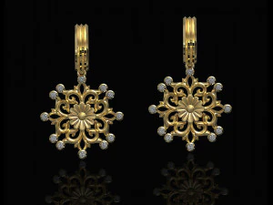 готические серьги с цветочным принтом 3D Принт Модель