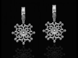 gothic floral earrings Modelo de impresión 3D