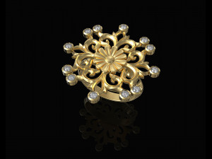 gothic floral ring 3Dプリントモデル