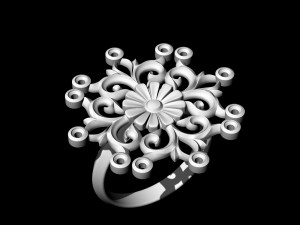 gothic floral ring 3D Baskı Modeli