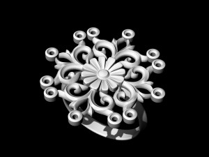 gothic floral ring 3D Baskı Modeli