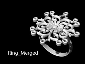 gothic floral ring 3D Baskı Modeli