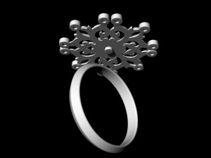 gothic floral ring 3D Baskı Modeli