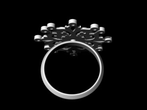 gothic floral ring 3D Baskı Modeli