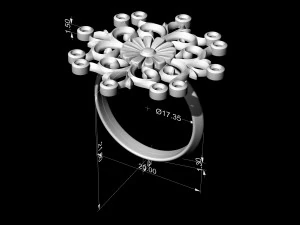 gothic floral ring 3D Print Model