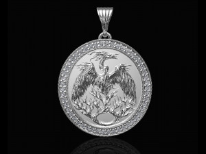 phoenix pendant with gems 3D-printmodel