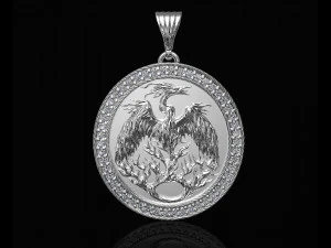 phoenix pendant with gems 3D Print Model