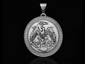 phoenix pendant with gems 3D Print Model
