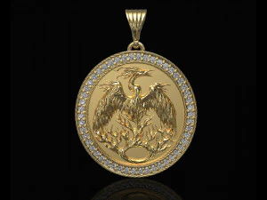 phoenix pendant with gems 3D Print Model