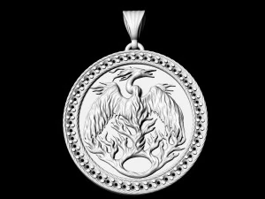 phoenix pendant with gems 3D Print Model