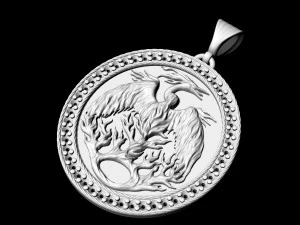 phoenix pendant with gems 3D Print Model