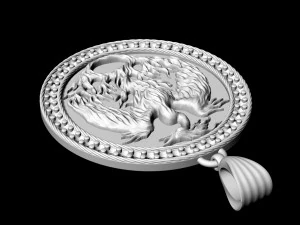 phoenix pendant with gems 3D Print Model