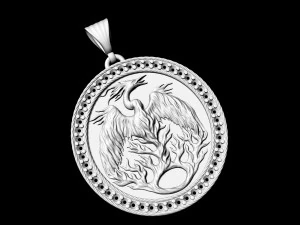 phoenix pendant with gems 3D Print Model