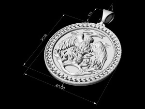 phoenix pendant with gems 3D Print Model
