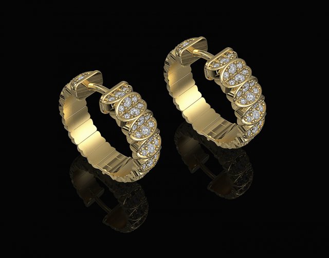 brilliant hoop earrings Modello di stampa 3D .c4d .max .obj .3ds .fbx .stl .blend 