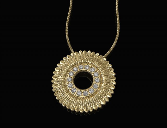 circle of feathers pendant 3D Принт Модель .c4d .max .obj .3ds .fbx .stl .blend