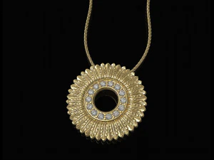 підвіска з пір'я в колі 3D Принт Модель