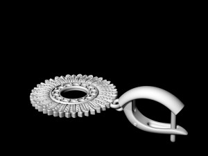 circle of feathers earrings 3D Print Model