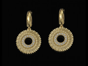 circle of feathers earrings 3D Print Model