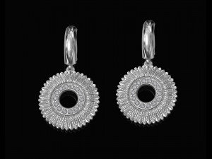 circle of feathers earrings 3D Print Model