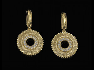 circle of feathers earrings 3D Print Model