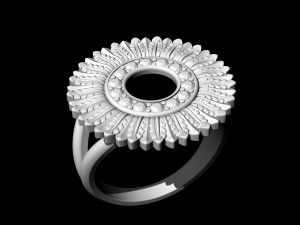 circle of feathers ring 3Dプリントモデル