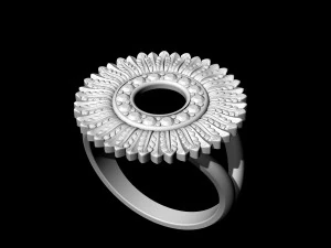 circle of feathers ring 3D Print Model