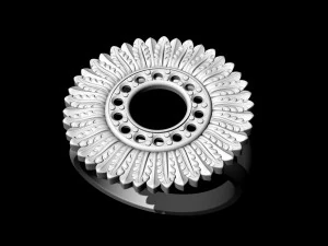 circle of feathers ring 3D Print Model