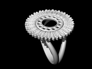 circle of feathers ring 3Dプリントモデル