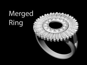 circle of feathers ring 3Dプリントモデル