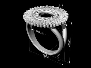 circle of feathers ring 3Dプリントモデル
