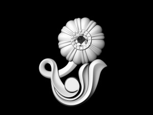 pretty rose with stalk-pendant Modello di stampa 3D