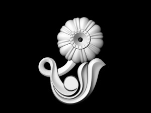 pretty rose with stalk-pendant Modello di stampa 3D
