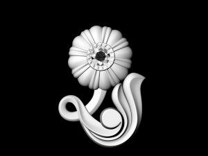 pretty rose with stalk-pendant Modello di stampa 3D