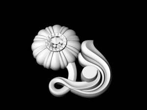 pretty rose with stalk-pendant Modello di stampa 3D
