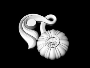 pretty rose with stalk-pendant 3D Print Model