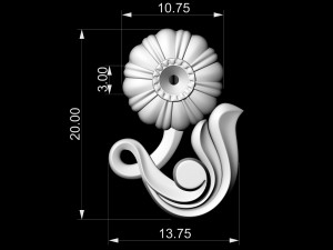 pretty rose with stalk-pendant Modello di stampa 3D