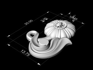 pretty rose with stalk-pendant Modello di stampa 3D