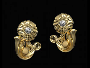 linda rosa com brincos de talo Modelo de Impressão 3D