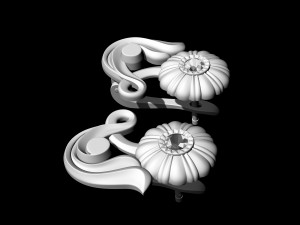 pretty rose with stalk-earrings 3D Принт Модель