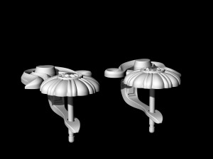 pretty rose with stalk-earrings 3D Принт Модель