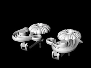 linda rosa com brincos de talo Modelo de Impressão 3D