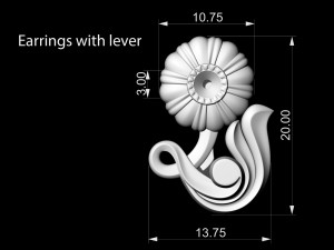 pretty rose with stalk-earrings 3D Принт Модель
