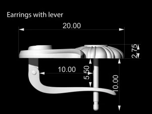 linda rosa com brincos de talo Modelo de Impressão 3D