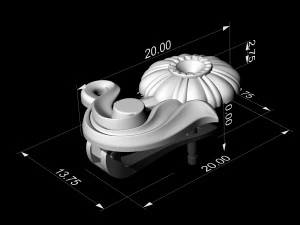 linda rosa com brincos de talo Modelo de Impressão 3D