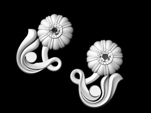 pretty rose with stalk-earrings 3D Принт Модель