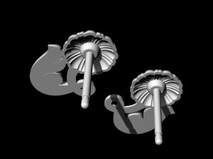 pretty rose with stalk-earrings 3D Принт Модель