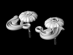 pretty rose with stalk-earrings 3D Принт Модель