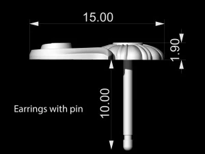 linda rosa com brincos de talo Modelo de Impressão 3D