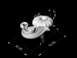 pretty rose with stalk-earrings 3D Принт Модель